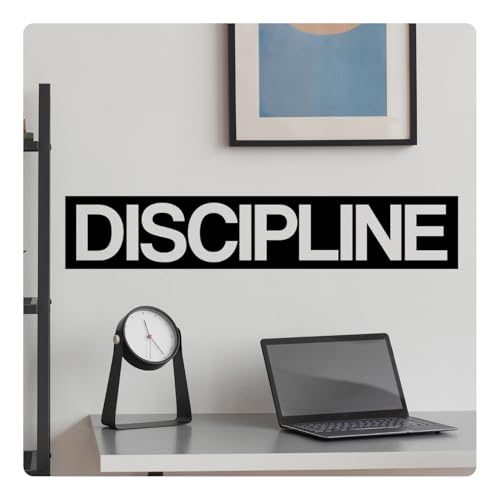My Vinyl Story – Discipline Wall Decal – Motivational Vinyl Quote for Gym or Office, Inspirational Wall Sticker, Easy to Apply and Removable