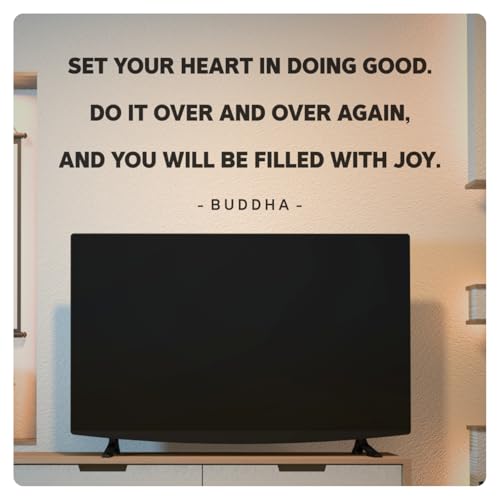My Vinyl Story - Set Your Heart - Inspirational Motivational Buddha Wall Decal Sticker Quote Art Decor Saying Positive Affirmation Zen Home Yoga Bedroom, Removable