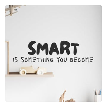 My Vinyl Story - Smart is Something You Become - Inspirational Motivational Wall Decal Sticker Quote Art Decor Positive Saying Classroom Kids Room Library, Removable