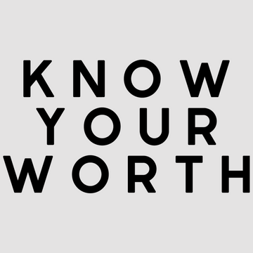 Know Your Worth, featuring white; black tones, adds a touch of inspiration to your walls. Suited for any home or office.  motivational wall decal, inspirational wall quotes, inspirational wall stickers, motivational wall decal for office.