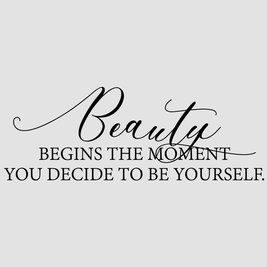 motivational wall decal, inspirational wall quotes, inspirational wall stickers, motivational wall decal for office, beauty begins the moment you decide to be yourself