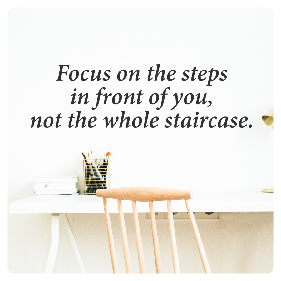 Focus on The Steps - Inspirational Motivational Wall Decal Sticker Vin ...