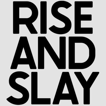 Motivational wall decal featuring inspirational wall quotes and stickers for rise-and-slay. <p>Start your day with confidence and determination with this empowering wall decal that reads, <em>Rise And Slay.</em> Perfect for bedrooms, home offices, or creative spaces, this bold quote serves a...