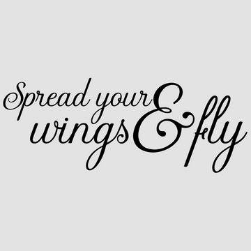 Motivational wall decal featuring inspirational wall quotes and stickers for spread-your-wings-fly. <p>Inspire confidence and ambition with this elegant wall decal that reads, <em>Spread Your Wings & Fly.</em> Perfect for bedrooms, offices, or creative spaces, this motivational quote encourages ...