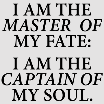 Inspire creativity and motivation with I am the Master of my Fate; I am the Captain of my Soul, available in white; black. An ideal choice for home or office spaces.  motivational wall decal, inspirational wall quotes, inspirational wall stickers, motivational wall decal for office.