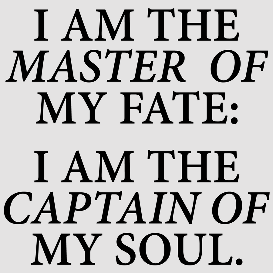 Inspire creativity and motivation with I am the Master of my Fate; I am the Captain of my Soul, available in white; black. An ideal choice for home or office spaces.  motivational wall decal, inspirational wall quotes, inspirational wall stickers, motivational wall decal for office.