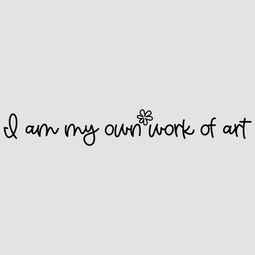 Inspire creativity and motivation with I am my Own Work of Art, available in white; black. An ideal choice for home or office spaces.  motivational wall decal, inspirational wall quotes, inspirational wall stickers, motivational wall decal for office.