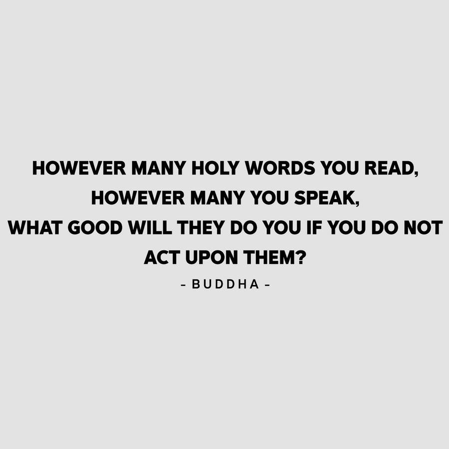 Inspire creativity and motivation with However Many Holy Words You Read - Buddha, available in white; black. An ideal choice for home or office spaces.  motivational wall decal, inspirational wall quotes, inspirational wall stickers, motivational wall decal for office.