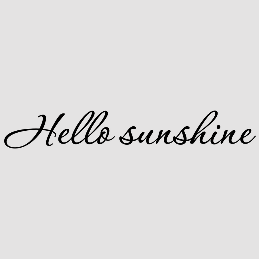 Enhance your space with Hello Sunshine, crafted in white; black. A motivational wall decal to uplift your home or office decor.  motivational wall decal, inspirational wall quotes, inspirational wall stickers, motivational wall decal for office.