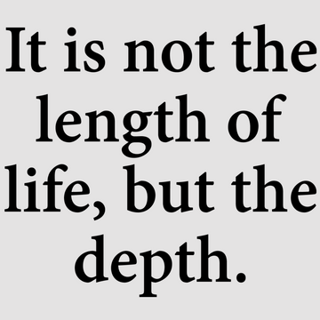 Inspire creativity and motivation with It is Not The Length of Life, But The Depth, available in white; black. An ideal choice for home or office spaces.  motivational wall decal, inspirational wall quotes, inspirational wall stickers, motivational wall decal for office.