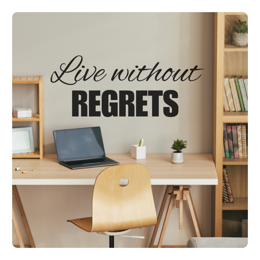 Live Without Regrets - Inspirational Motivational Wall Decal Sticker Q ...