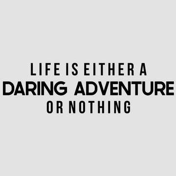 Bring positivity to your space with Life is Either a Daring Adventure or Nothing in white; black. A stylish choice for motivational wall decor in offices and homes.  motivational wall decal, inspirational wall quotes, inspirational wall stickers, motivational wall decal for office.