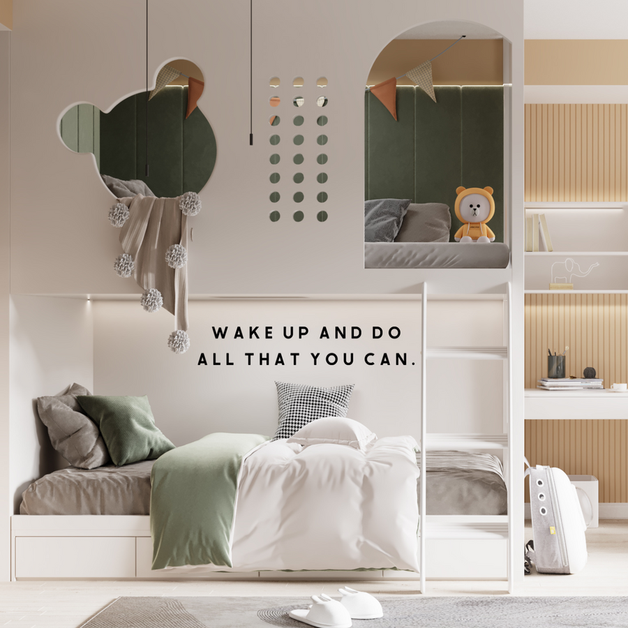 Motivational wall decal featuring inspirational wall quotes and stickers for wake-up-and-do-all-that-you-can. 