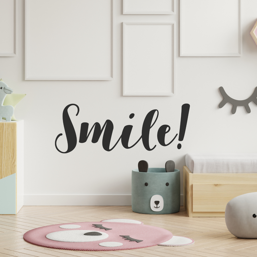 Motivational wall decal featuring inspirational wall quotes and stickers for smile. 