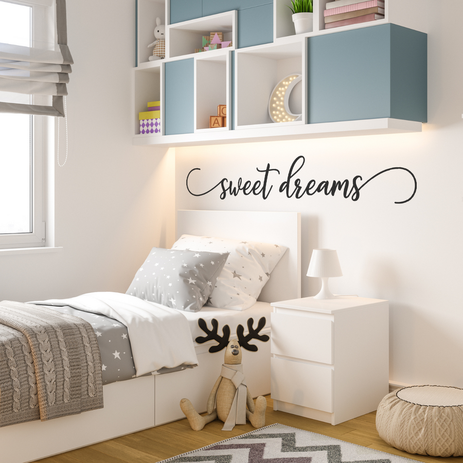 Motivational wall decal featuring inspirational wall quotes and stickers for sweet-dreams. 