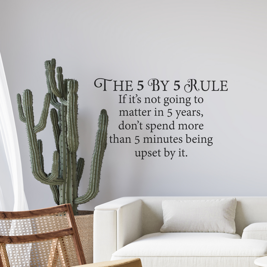 Motivational wall decal featuring inspirational wall quotes and stickers for the-5-by-5-rule. 