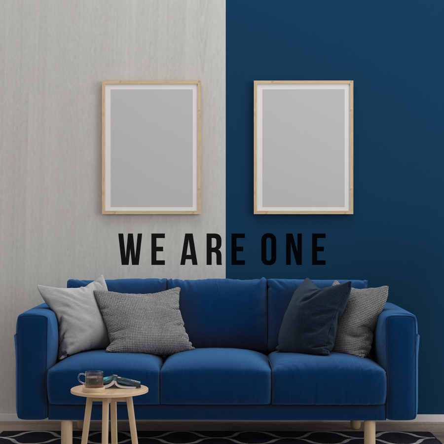 Motivational wall decal featuring inspirational wall quotes and stickers for we-are-one. 