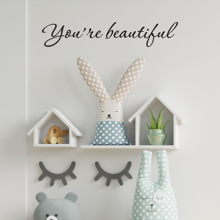 Motivational wall decal featuring inspirational wall quotes and stickers for youre-beautiful. 