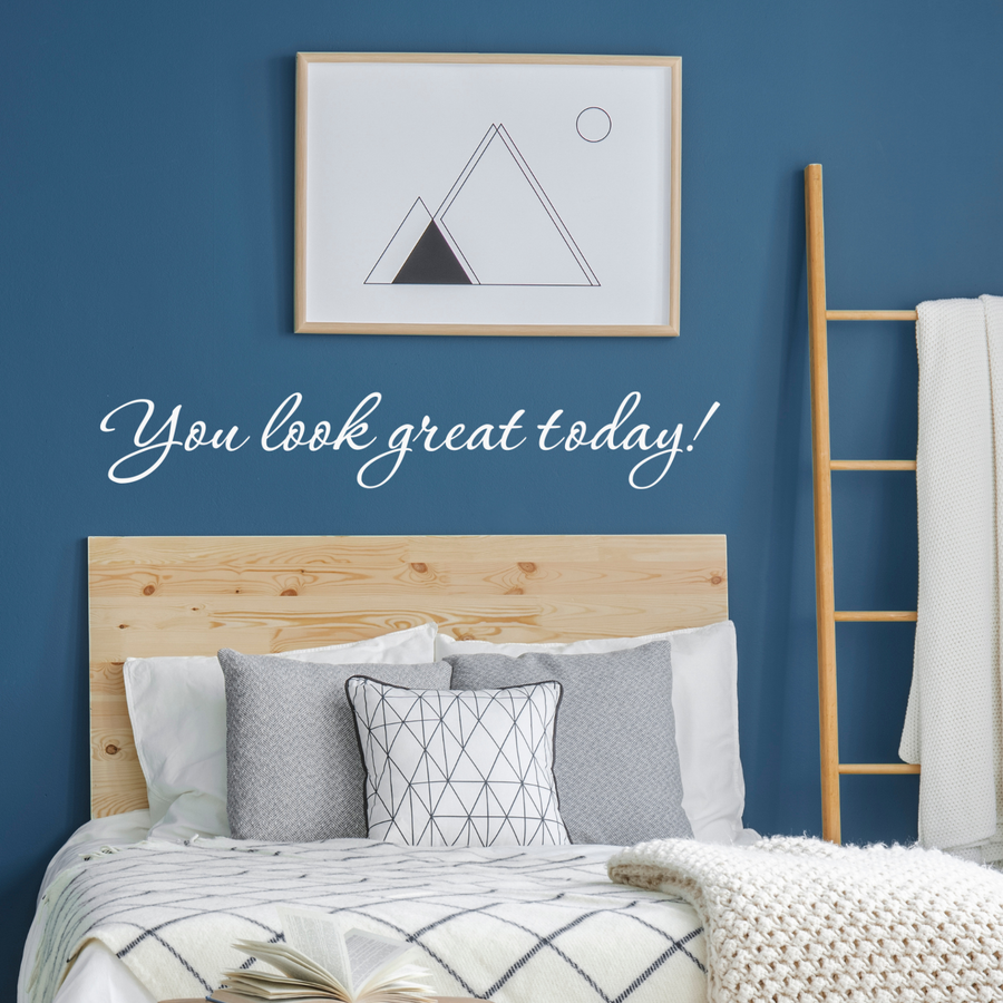 Motivational wall decal featuring inspirational wall quotes and stickers for you-look-great-today. 