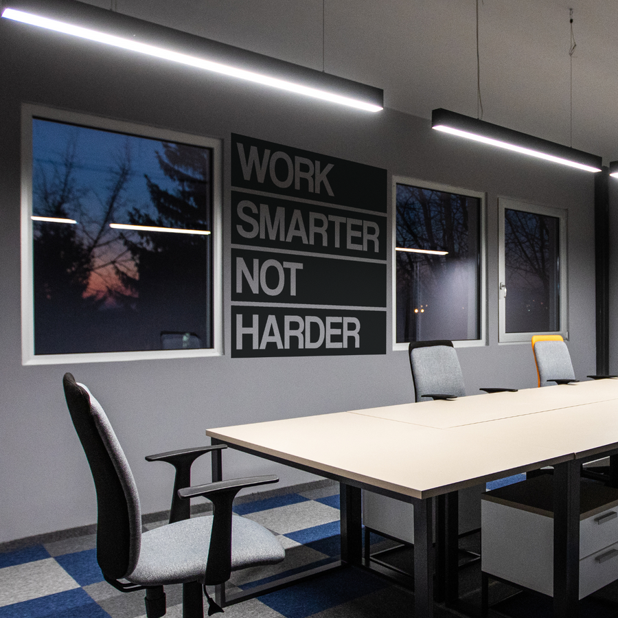 Motivational wall decal featuring inspirational wall quotes and stickers for work-smarter-not-harder. 