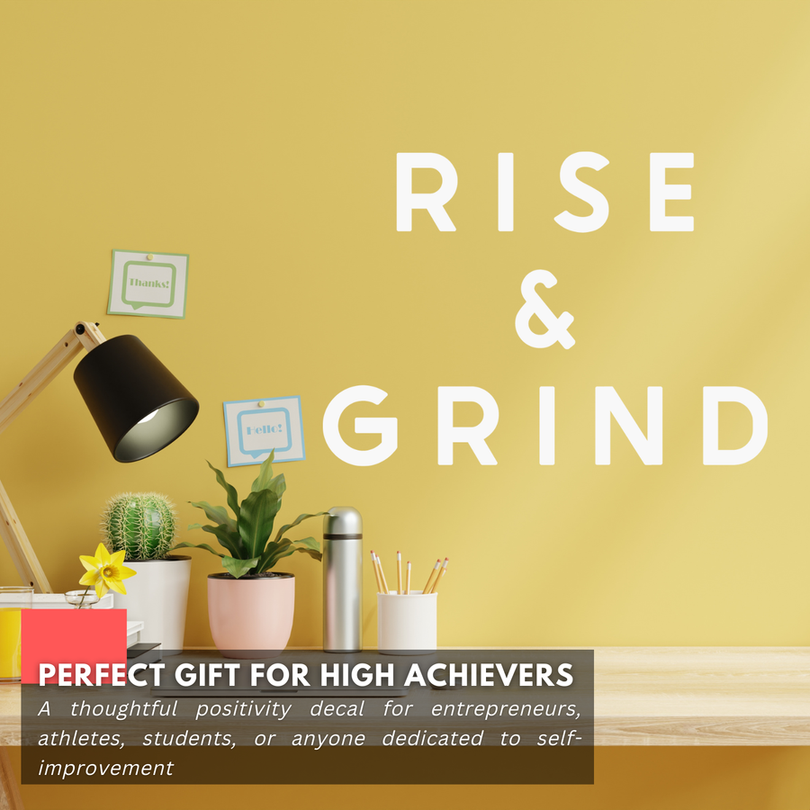 Final Rise Decal Rise & Grind - Inspirational Motivational Wall Decal Sticker Quote Pos ...
