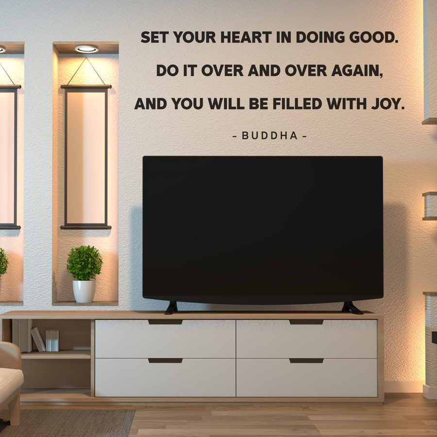 Motivational wall decal featuring inspirational wall quotes and stickers for set-your-heart-in-doing-good. 