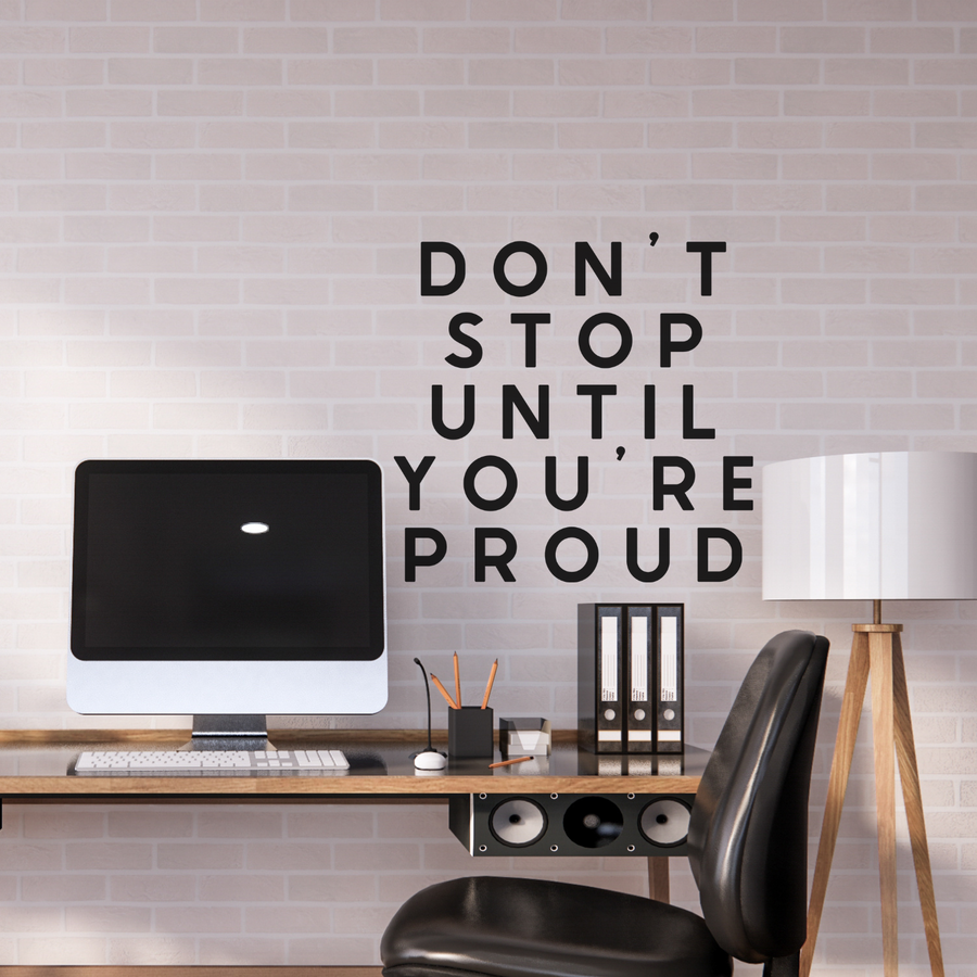 motivational wall decal, inspirational wall quotes, inspirational wall stickers, motivational wall decal for office, computer room with speakers