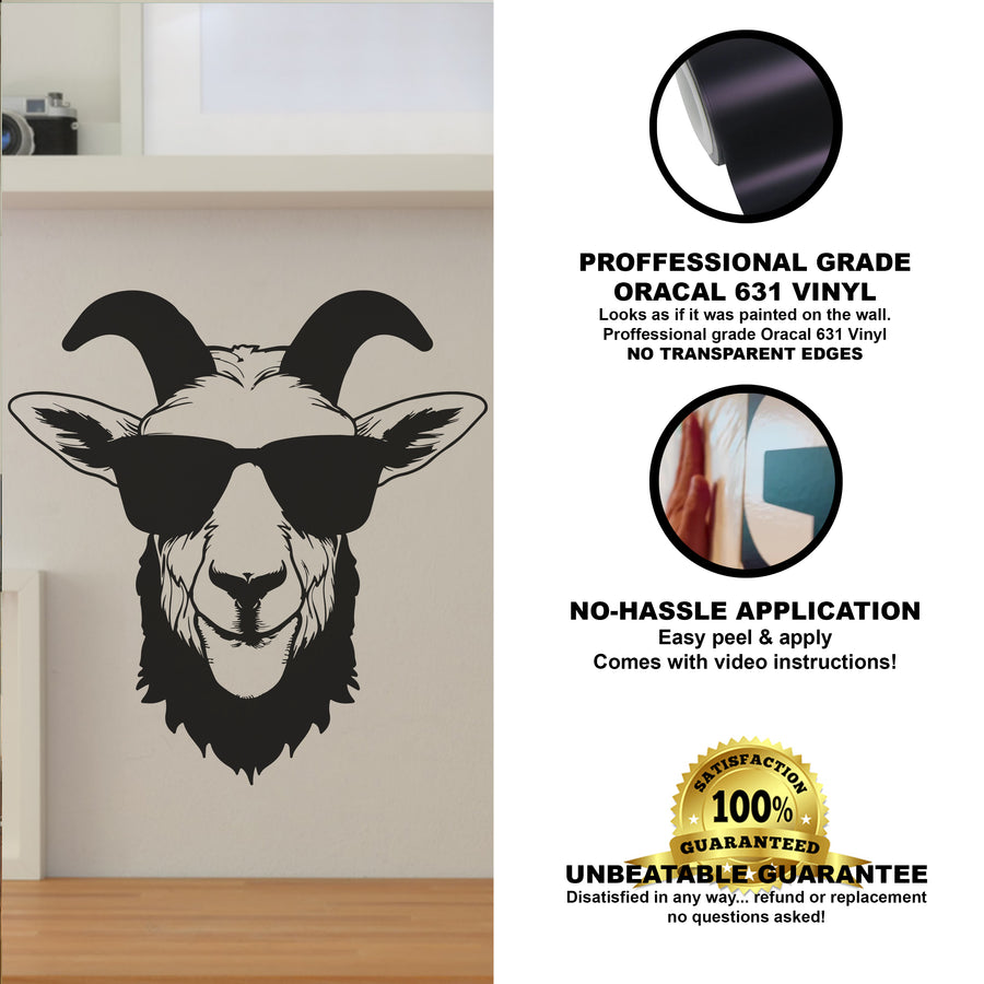 Goat Greatest of All Time Inspirational Wall Decals for Bedroom Motivational Decal Quote Positive Kids Word Sayings Sticker Home Sign Classroom Decor Art Removable Vinyl Decorations… (16x17 inches)