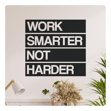 My Vinyl Story - Work Smarter Not Harder - Inspirational Motivational Wall Decal Sticker Quote Art Decor Saying for Home Office Classroom Affirmation, Removable