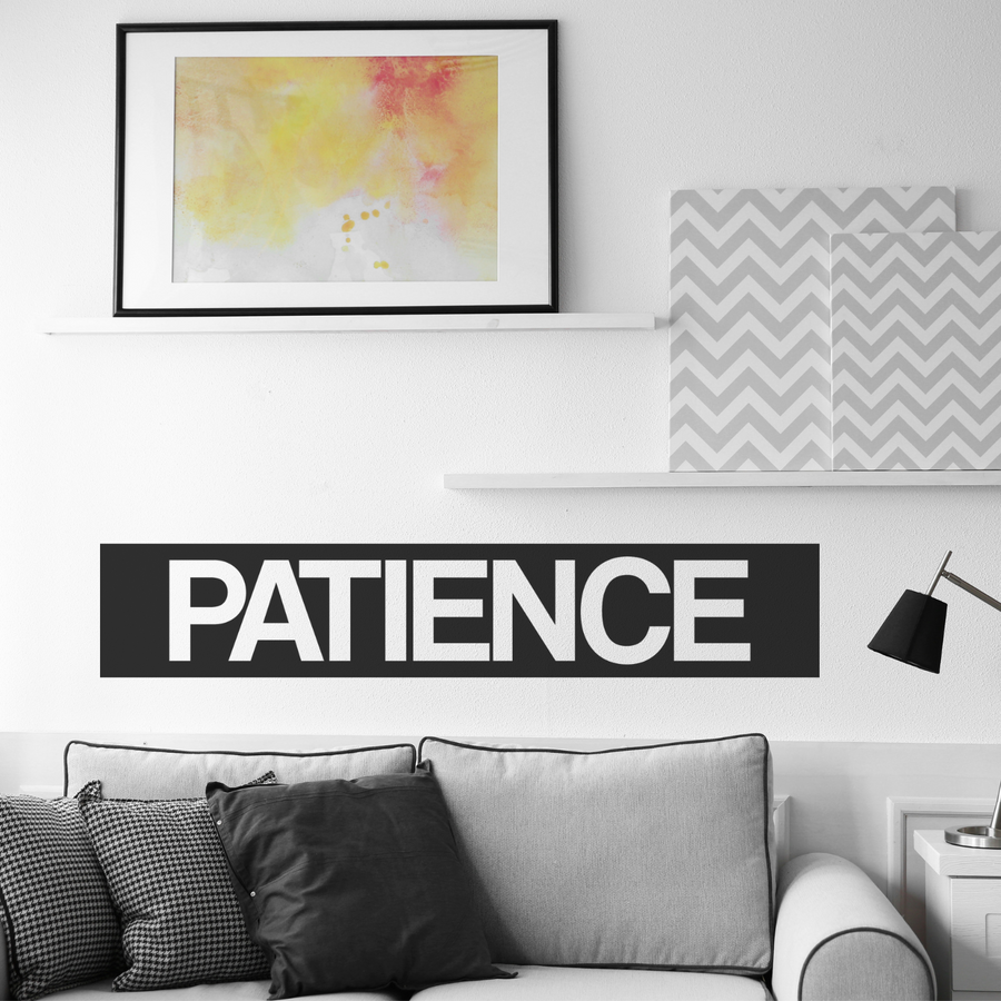 Motivational wall decal featuring inspirational wall quotes and stickers for patience. 