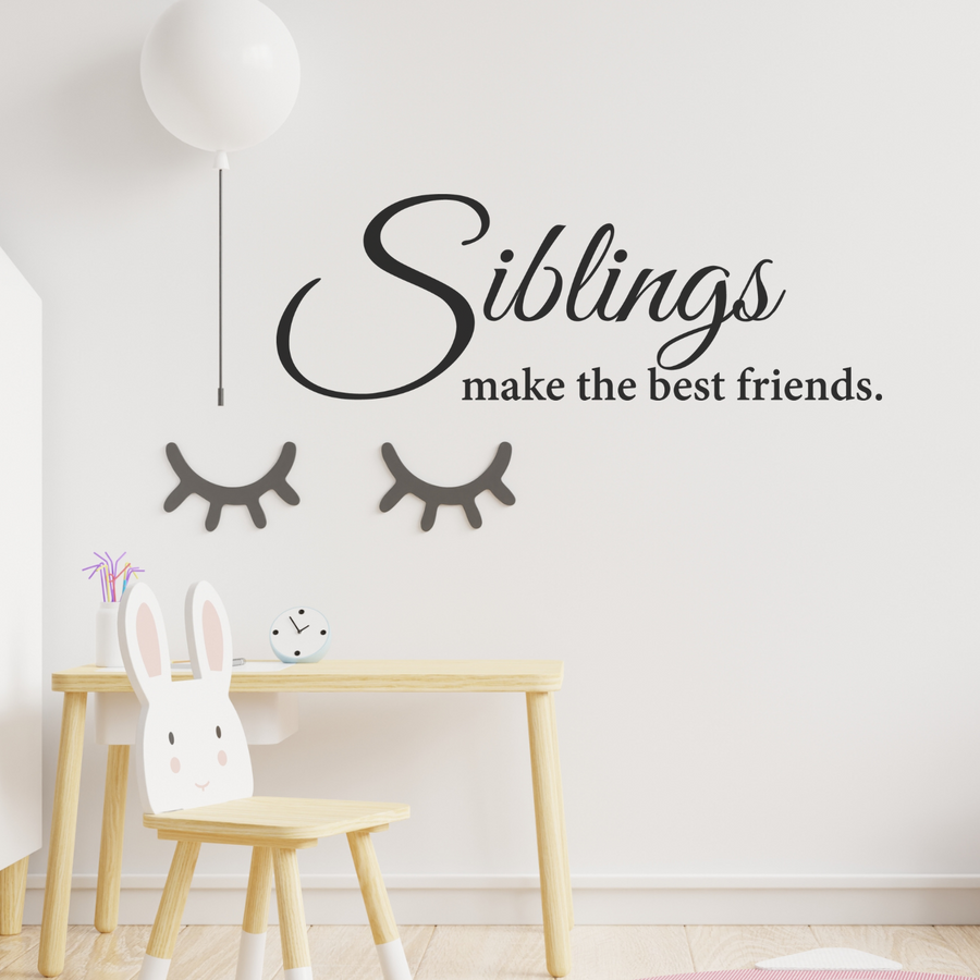 Motivational wall decal featuring inspirational wall quotes and stickers for siblings-make-the-best-friends. 