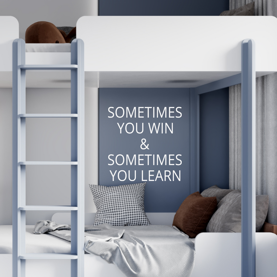 Motivational wall decal featuring inspirational wall quotes and stickers for sometimes-you-win-sometimes-you-learn. 