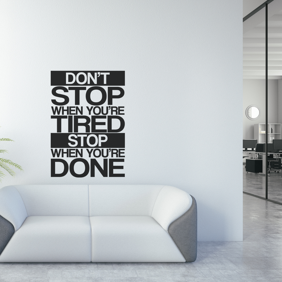 motivational wall decal, inspirational wall quotes, inspirational wall stickers, motivational wall decal for office, office lounge couch white