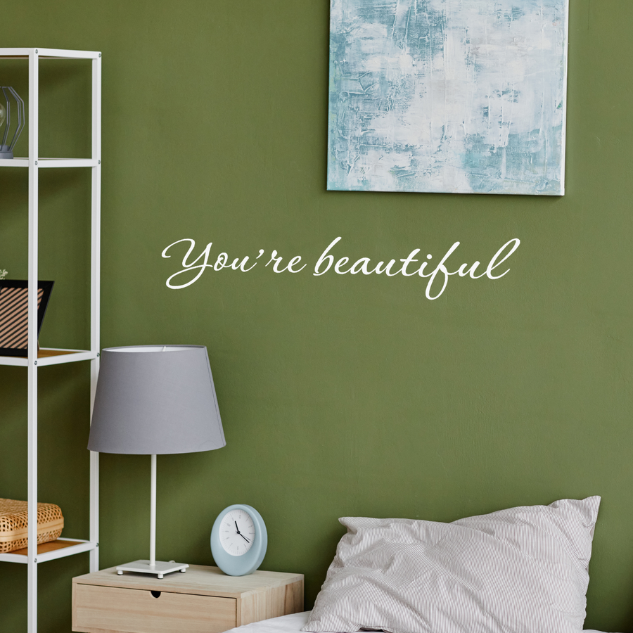 Motivational wall decal featuring inspirational wall quotes and stickers for youre-beautiful. 