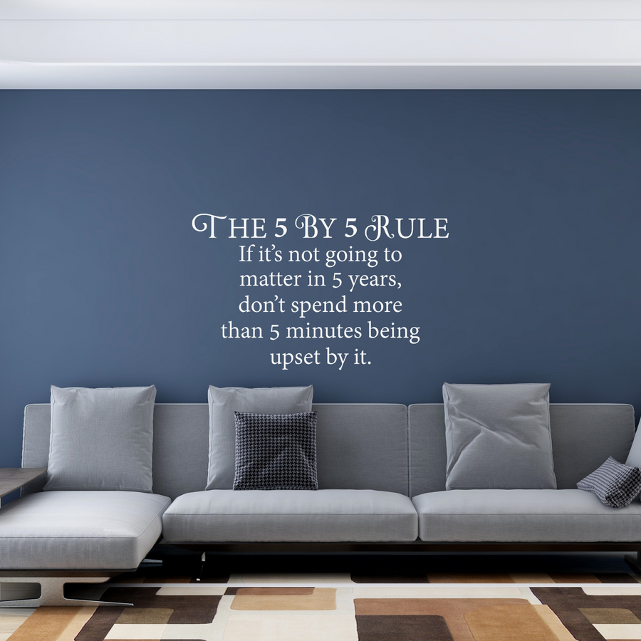 Motivational wall decal featuring inspirational wall quotes and stickers for the-5-by-5-rule. 