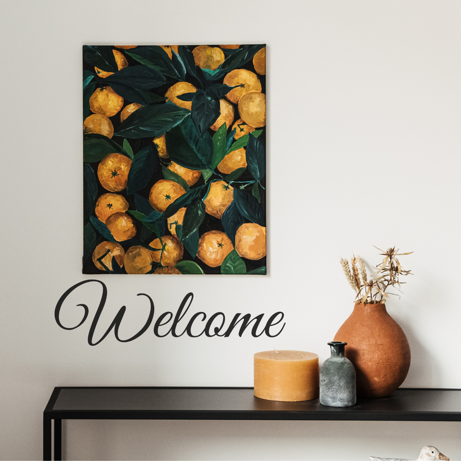 Motivational wall decal featuring inspirational wall quotes and stickers for welcome. 