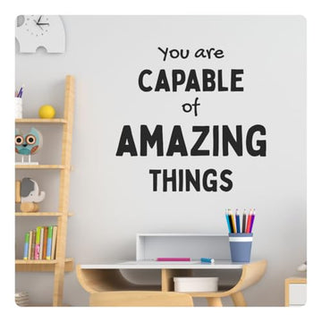 My Vinyl Story - You are Capable of Amazing Things - Inspirational Motivational Wall Decal Sticker Quote Art Decor Positive Saying Classroom Kids Room Library, Removable