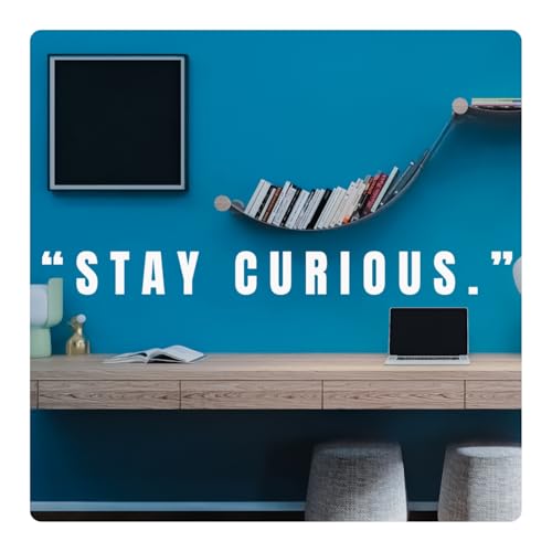 My Vinyl Story - Stay Curious - Inspirational Motivational Wall Decal Sticker Quote Art Decor Positive Saying Home Office Classroom Library, Removable