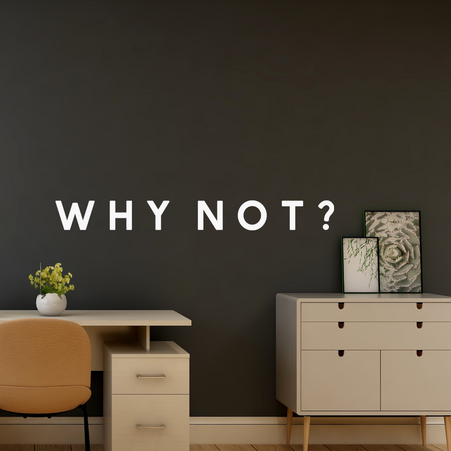 Motivational wall decal featuring inspirational wall quotes and stickers for why-not. 