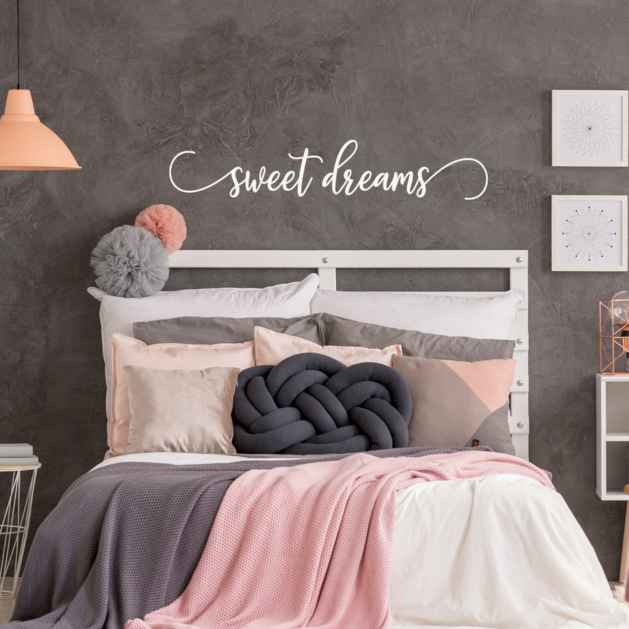 Motivational wall decal featuring inspirational wall quotes and stickers for sweet-dreams. 