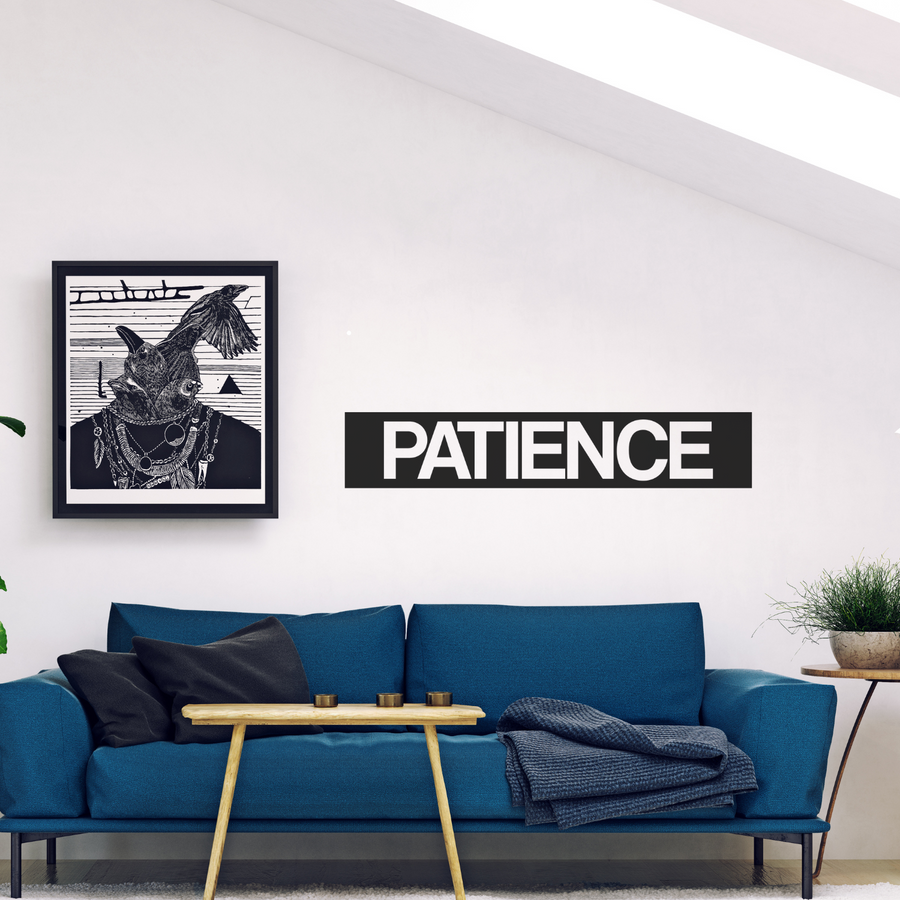 Motivational wall decal featuring inspirational wall quotes and stickers for patience. 