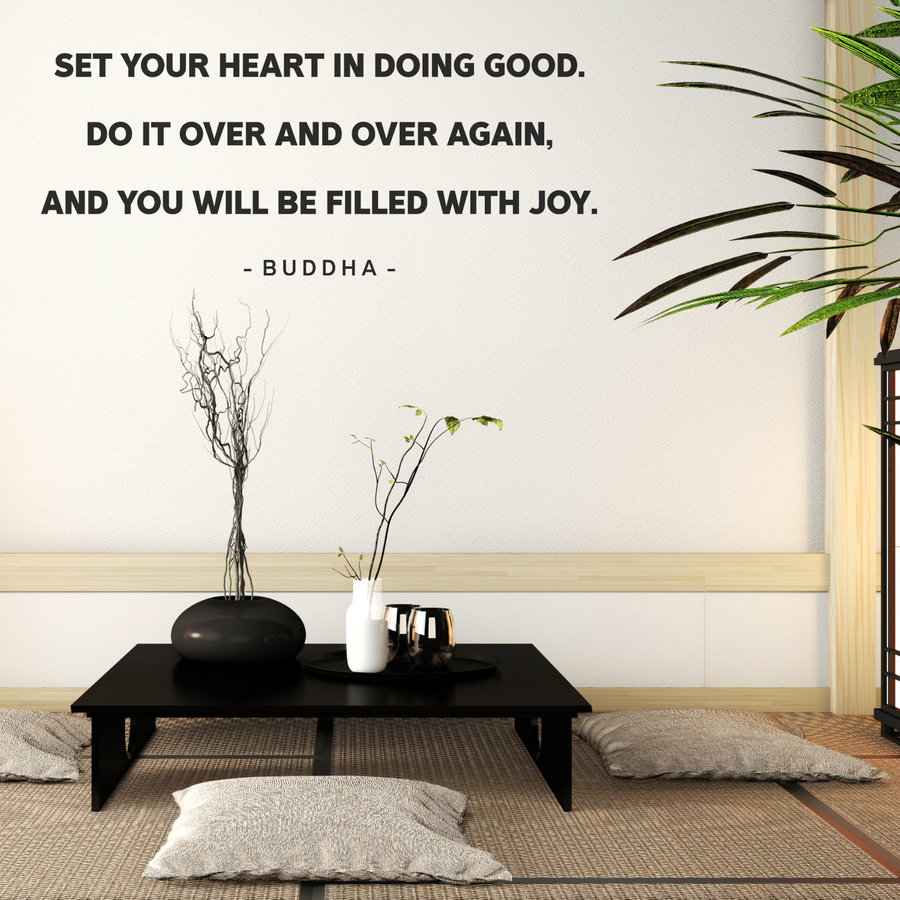 Motivational wall decal featuring inspirational wall quotes and stickers for set-your-heart-in-doing-good. 