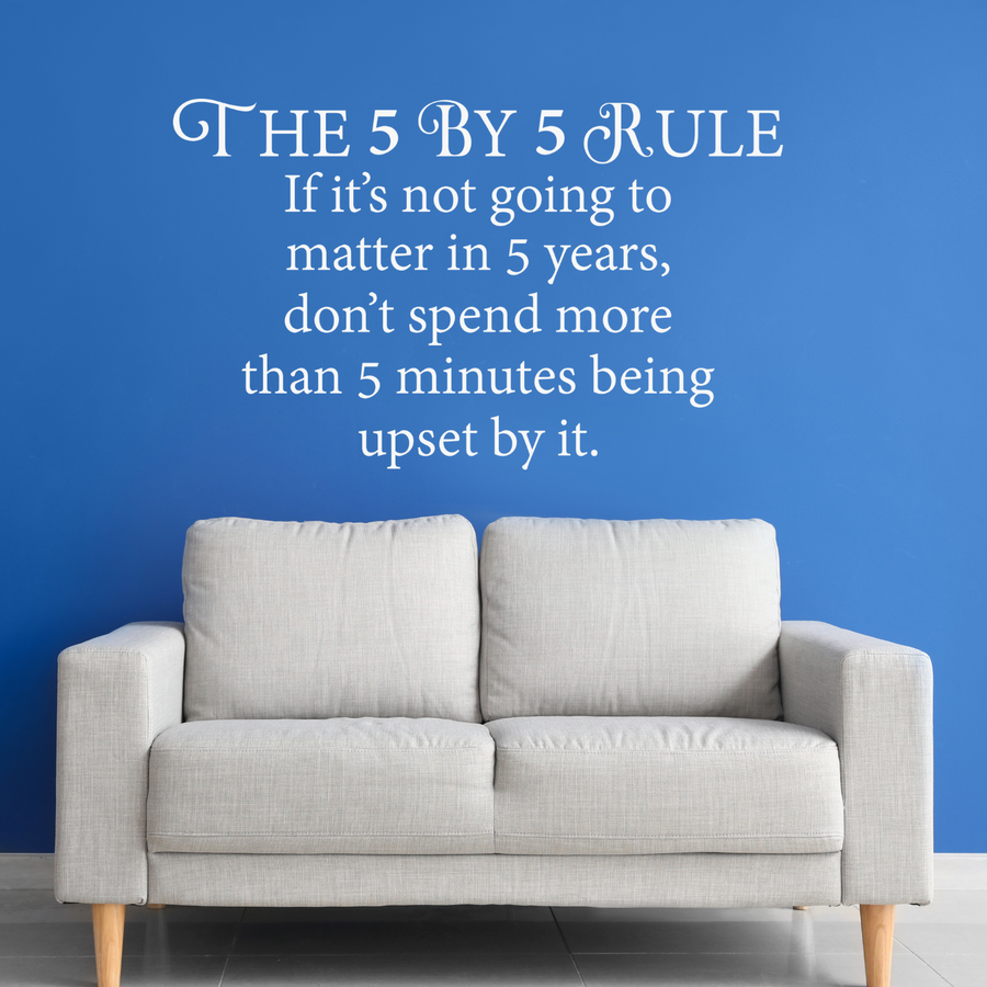 Motivational wall decal featuring inspirational wall quotes and stickers for the-5-by-5-rule. 