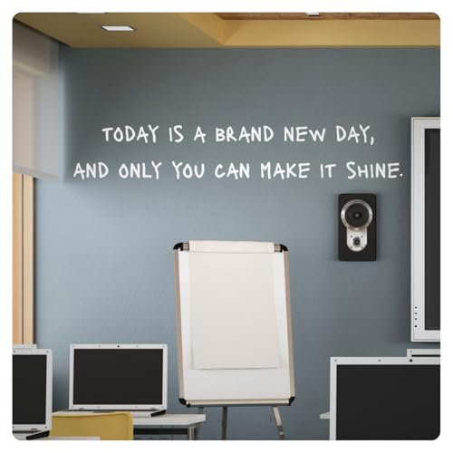 My Vinyl Story - Today is a New Day - Inspirational Motivational Wall Decal Sticker Quote Art Decor Positive Saying Classroom Kids Room Library, Removable