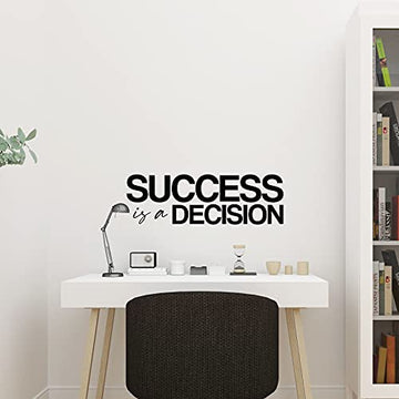 Success is a Decision Motivational Gym Wall Decal Quote for Home Gym Yoga Exercise Fitness Workout Inspirational Office Wall Art Decor Vinyl Removable Sticker (Large)