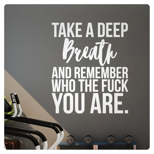 My Vinyl Story - Take a Deep Breath - Inspirational Motivational Wall Decal Sticker Positive Affirmation Quote Art Decor Saying for Home Office Gym Daily Reminder, Removable