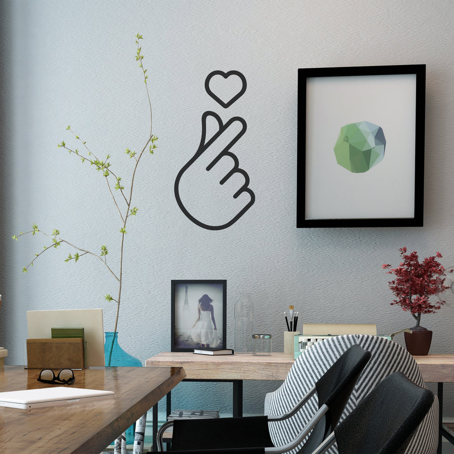 My Vinyl Story Love Heart Fingers Funny Decal Sticker Decor Bedroom Decoration Art Decal Decoration Adhesive Removable Vinyl Artwork Kids Decorative Wall Art Graphic Signs