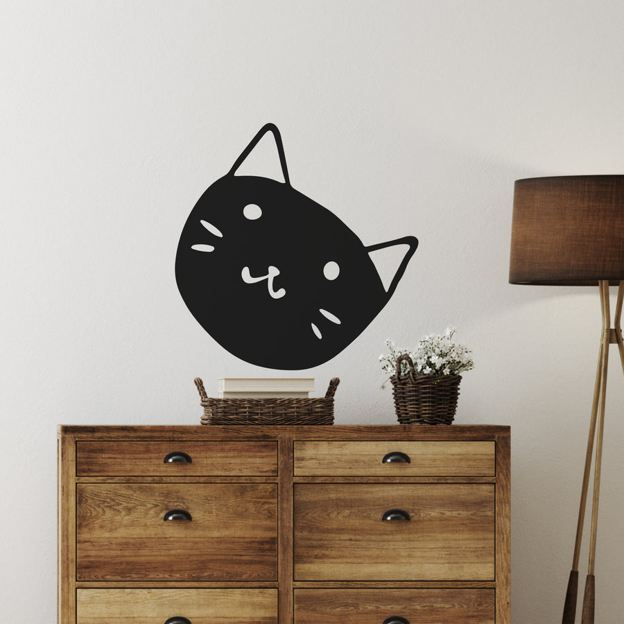 My Vinyl Story Cute Kitten Cat Face 2 Funny Decal Sticker Decor Bedroom Decoration Art Decal Decoration Adhesive Removable Vinyl Artwork Kids Decorative Wall Art Graphic Signs
