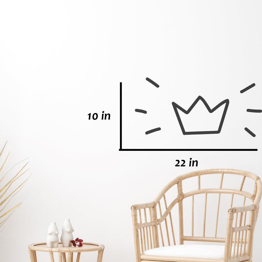 My Vinyl Story King Queen Royal Crown Funny Decal Sticker Decor Bedroom Decoration Art Decal Decoration Adhesive Removable Vinyl Artwork Kids Decorative Wall Art Graphic Signs