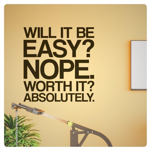 My Vinyl Story - Will It Be Easy Wall Decal - Motivational Sticker Quote, Inspirational Vinyl Art Decor Saying for Home Gym, Fitness, Workout, Office - Easy to Apply, Removable